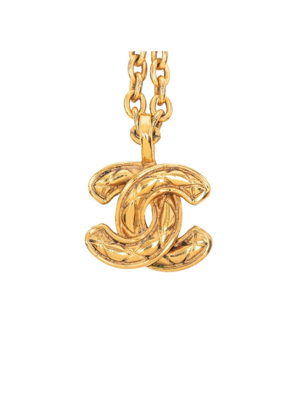 Chanel Gold Plated Quilted Cc Pendant #293840C79B